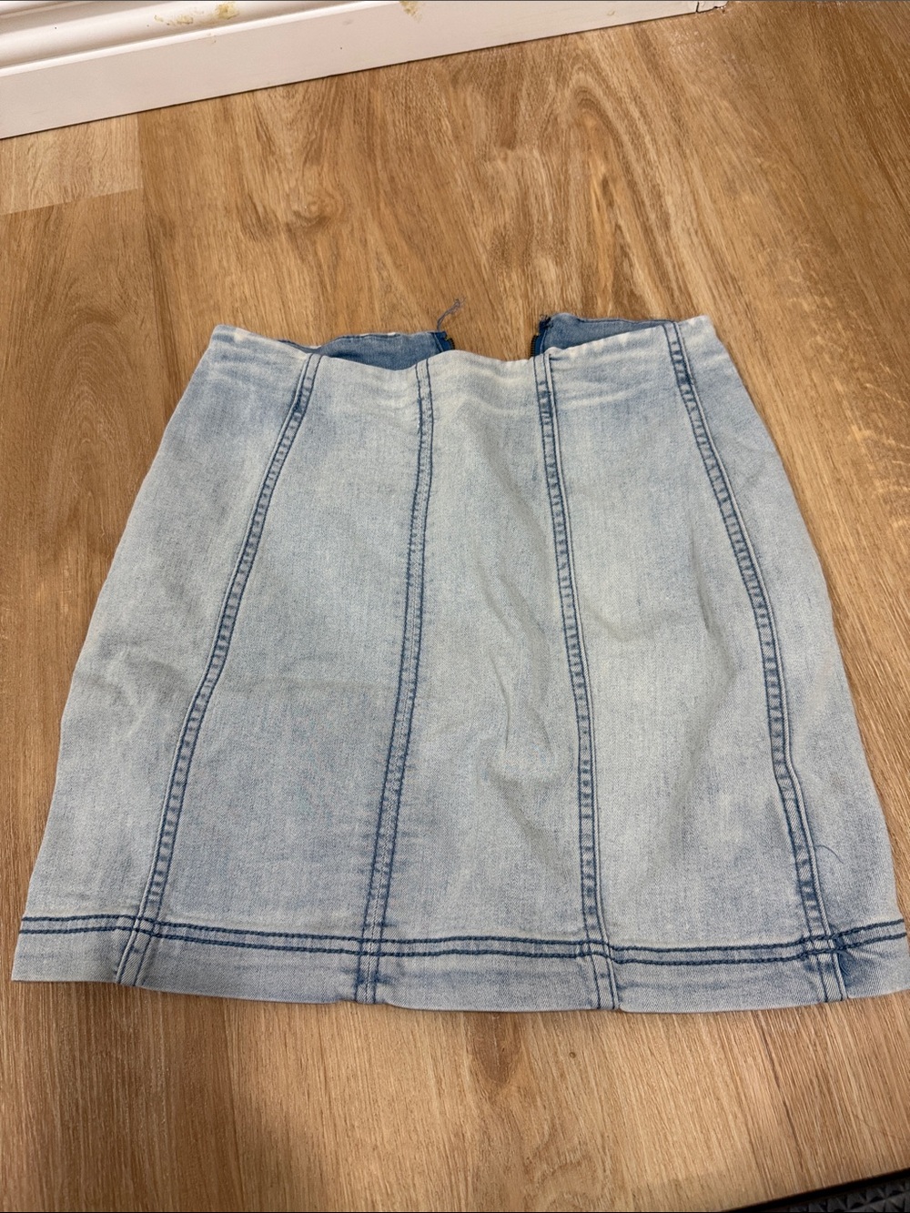 Free people Light Wash Denim Panel Mini Skirt - Women